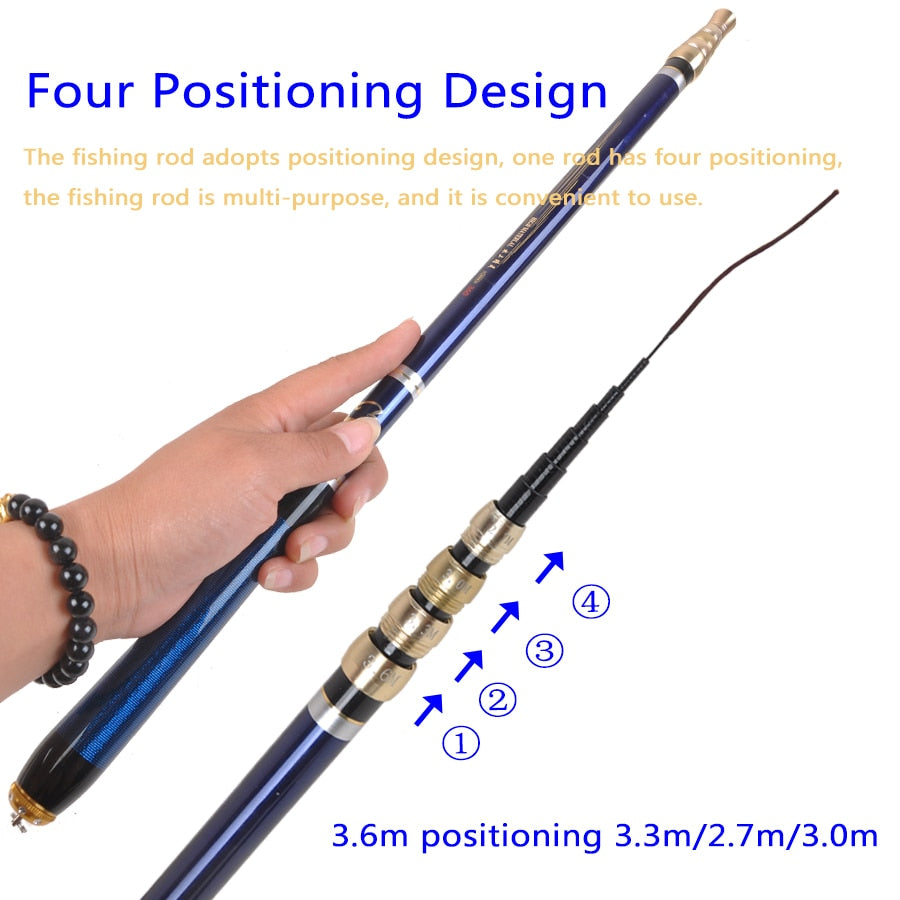 π£ 3.6M-6.3M Carbon Fiber Four Positioning Fishing Rods π£