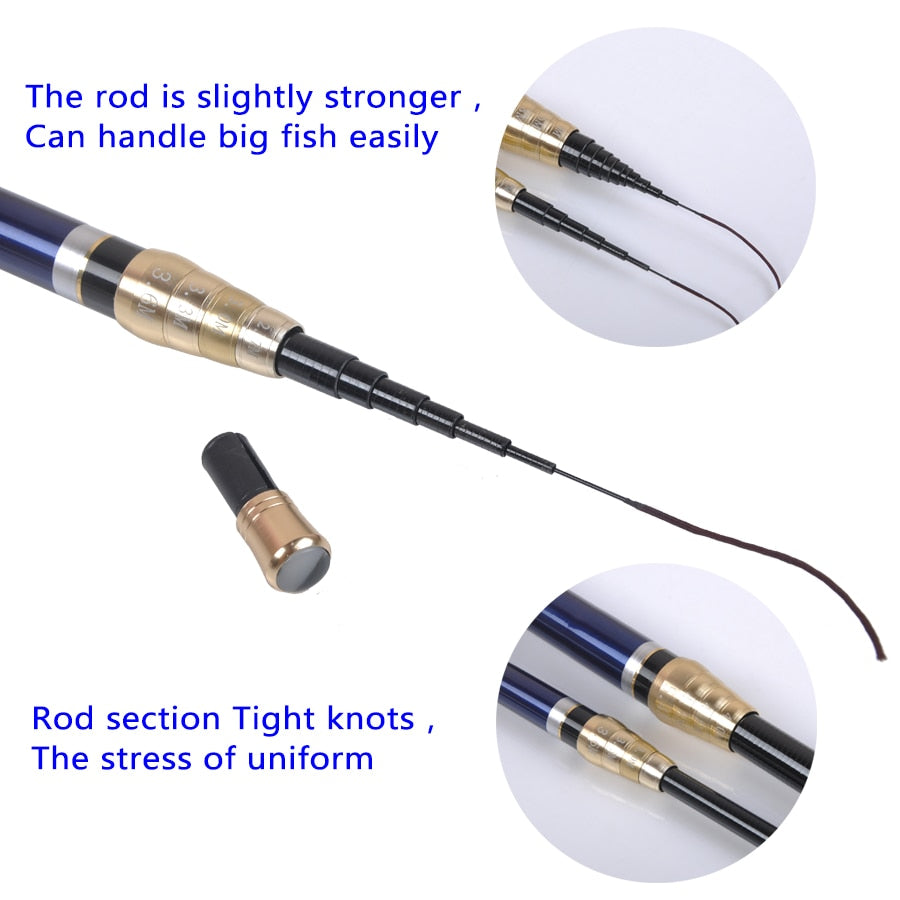 π£ 3.6M-6.3M Carbon Fiber Four Positioning Fishing Rods π£