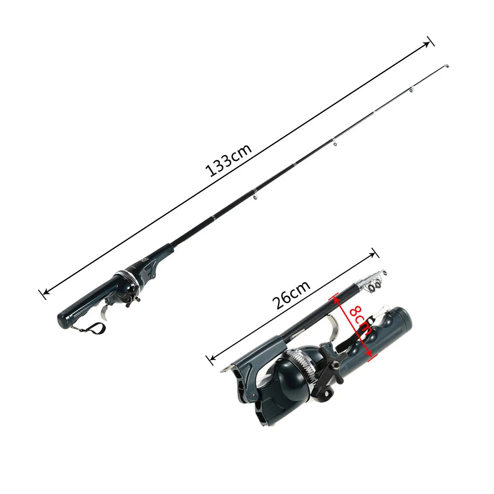 TravelMaster Mini Fishing Combo: Portable Telescopic Rod with Reel Line 🎣