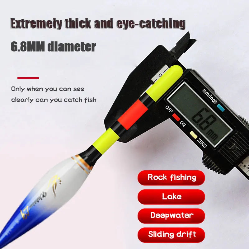 2PCS LED Electronic Rock Fishing Float - High Sensitivity, Long Distance Night Fishing