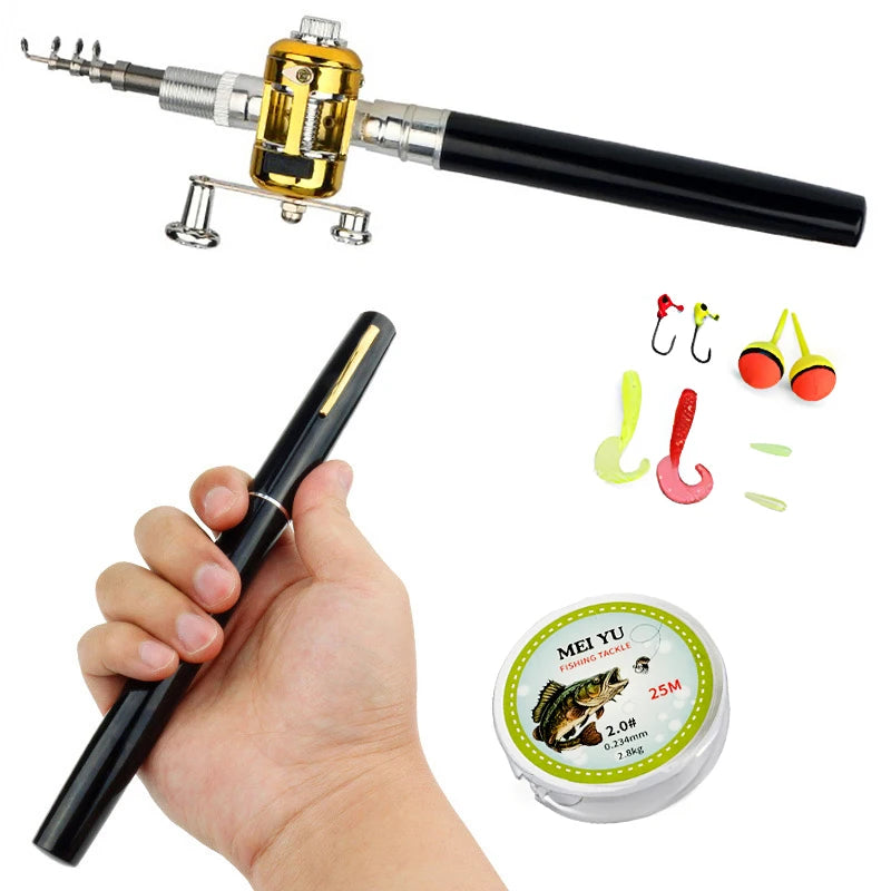 Pocket Fishing Kit: Telescopic Mini Pen Fishing Rod Combo π