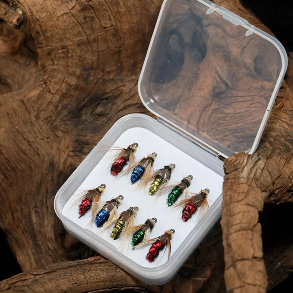 π Ultimate Brass Bead Head Nymph Fly Fishing Lures - Fast Sinking Trout Bait (5/10pcs) π£