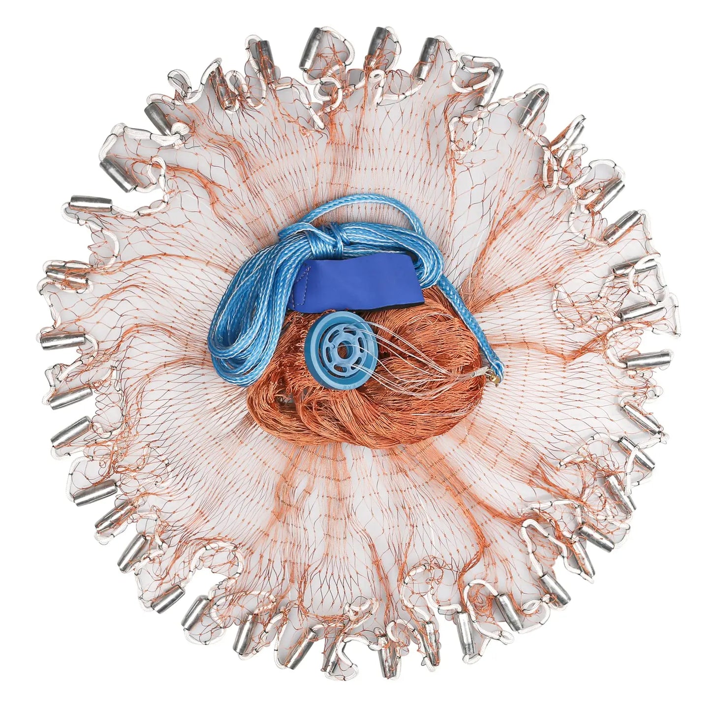 🎣 Premium Saltwater Fishing Cast Net 3ft/4ft/5ft/6ft/8ft – Easy Throw Bait Trap with Heavy-Duty Zinc Sinkers