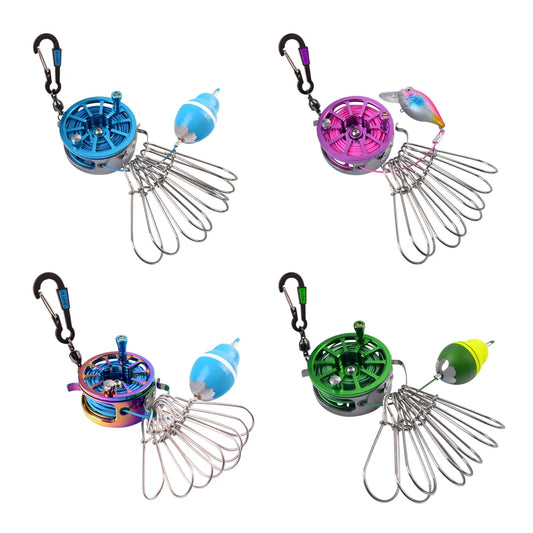 Premium Fishing Stringer – Stainless Steel Live Fish Lock with 8 Buckles, Telescopic Wheels & 6m/7m Lanyard for Carp & Sea Fishing