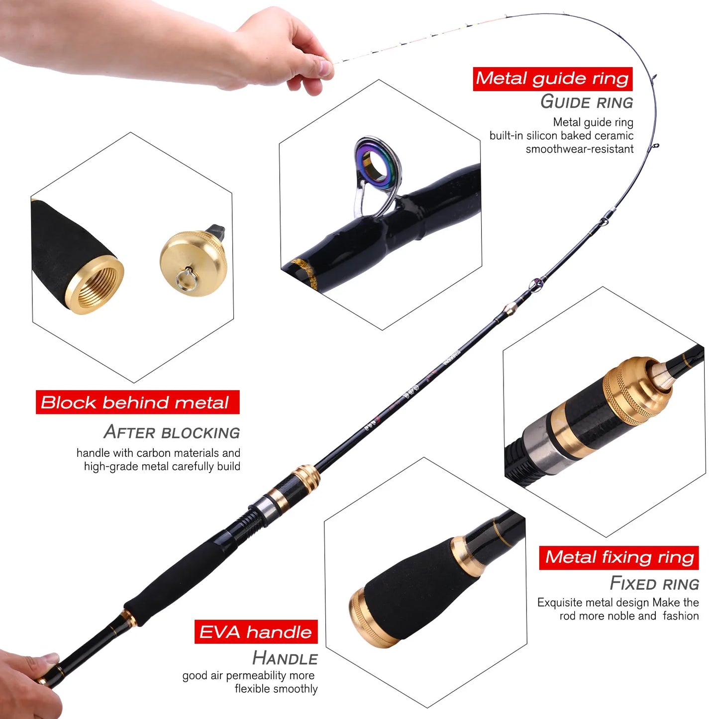 š£ AdventureSeeker⢠Raft Master Fishing Rod ā 2 Sections Carbon Fiber Soft Boat Rod