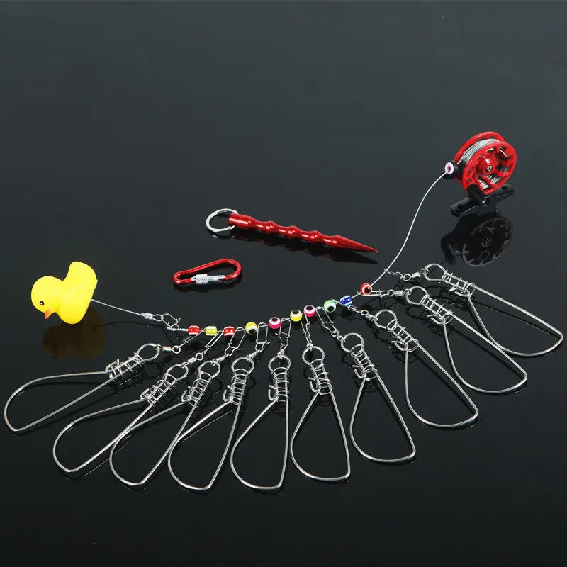 π Fishing Stringer with Float β 5/10 Snap Stainless Steel Chain & Reel π£