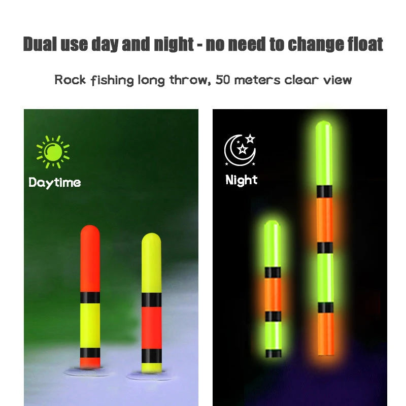 2PCS LED Electronic Rock Fishing Float - High Sensitivity, Long Distance Night Fishing
