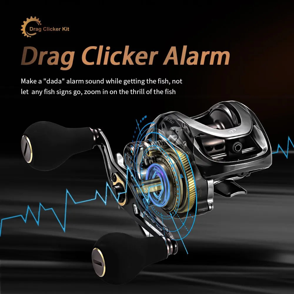 HIAW200 Baitcasting Reel – 9.5KG Max Drag, 12 Bearings, Adjustable Magnetic Brake, High-Precision Gear System