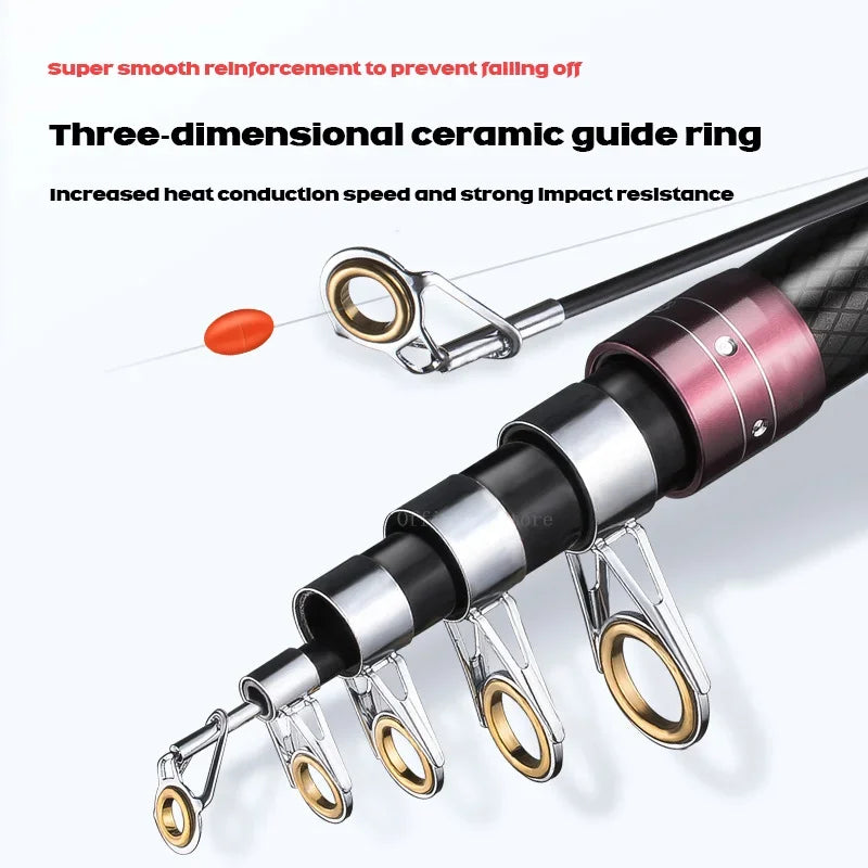 Telescopic Titan Fishing Rods: Extendable, Durable, and Ready for Adventure 2.4M,2.7M,3.6M,3.9M,4.5M 🎣