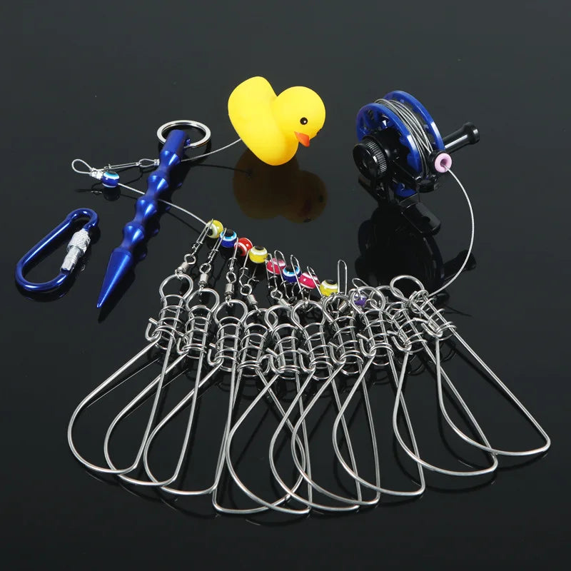 π Fishing Stringer with Float β 5/10 Snap Stainless Steel Chain & Reel π£