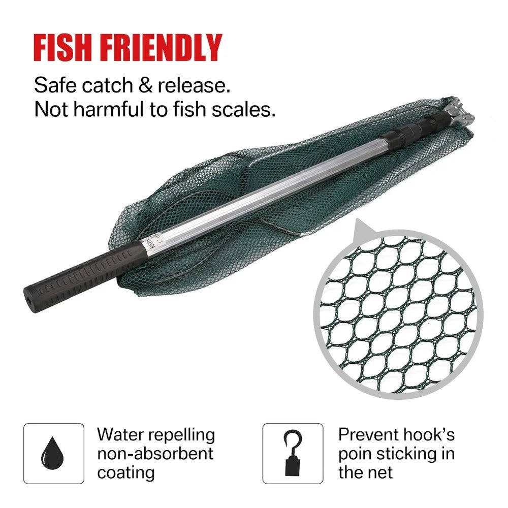 190cm 92cm 55cm ๐ฃ Telescopic Landing Net Folding Fishing Pole Extending Fly Carp Course Sea Mesh Fishing Net For Fly Fishing ๐ฃ