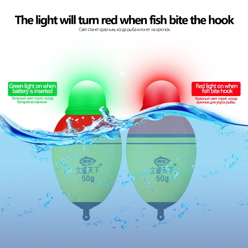 🎣 Smart EVA Rock Fishing Float Kit - High Sensitivity, Color-Changing Buoy with Gravity Sensor + Hooks & Float Seat
