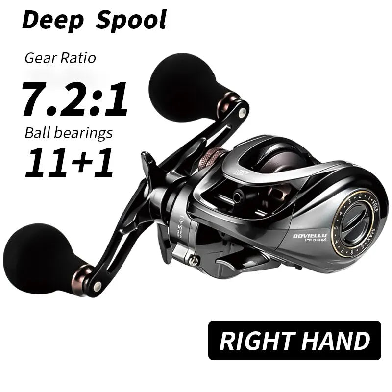 HIAW200 Baitcasting Reel – 9.5KG Max Drag, 12 Bearings, Adjustable Magnetic Brake, High-Precision Gear System
