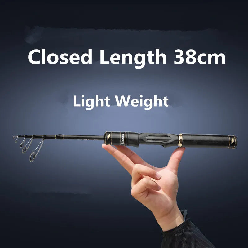 ROLLFISH Ultra-Light Telescopic Travel Fishing Rod β Premium Portable Carbon Bass Rod for Freshwater & Saltwater π£