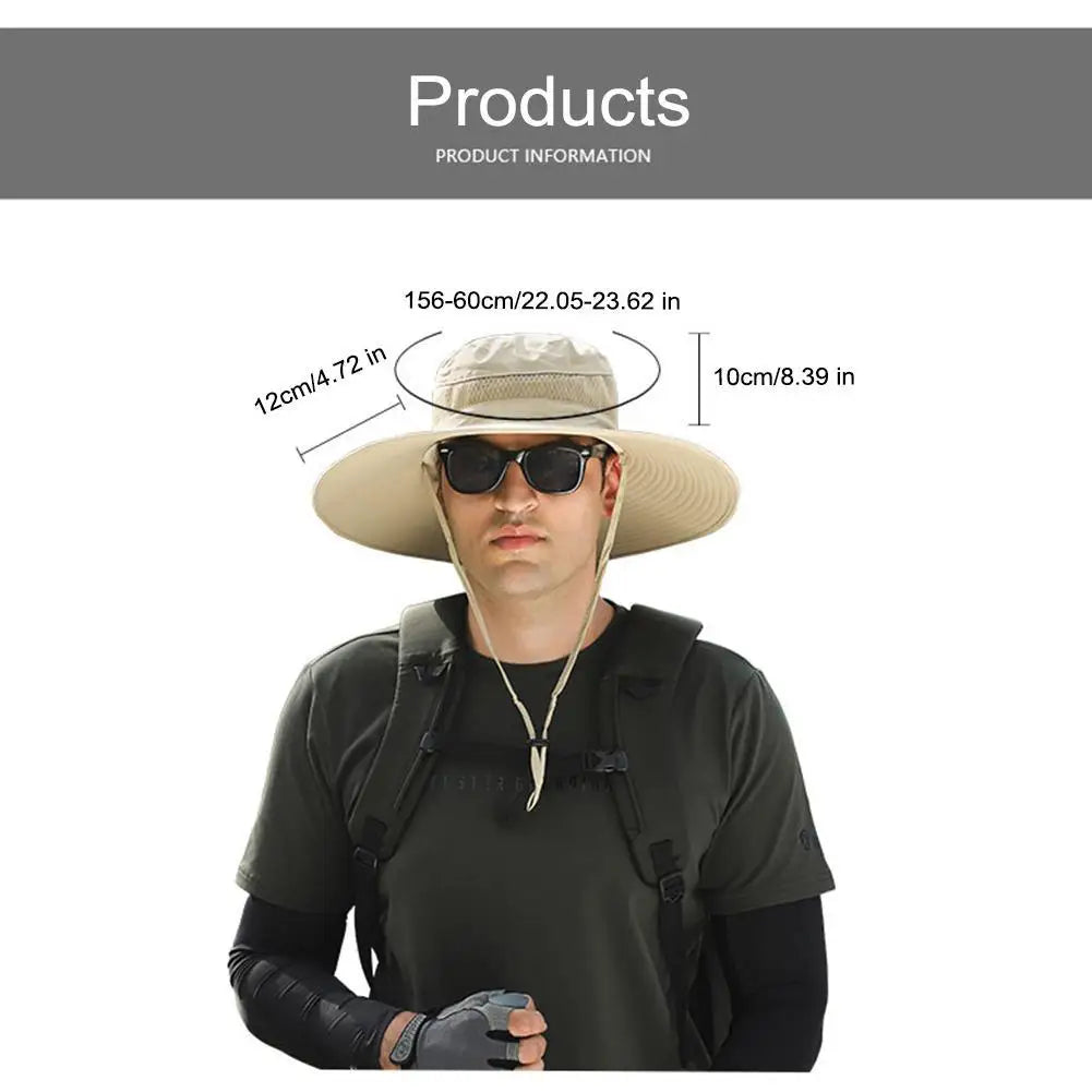 Solar-Powered Fan Hat for Outdoor Activities – Wide Brim Sun Protection with USB Charging & Solar Charging