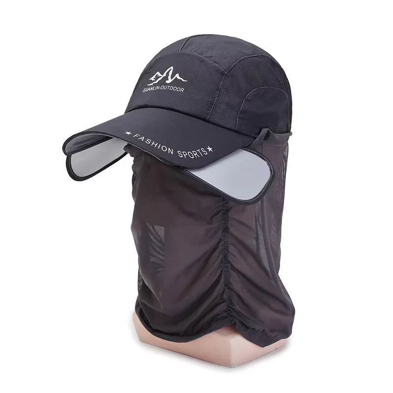 360° Portable Fishing Sun Hat – UV Protection Wide Brim Hat with Detachable Neck Flap for Fishing, Hiking & Outdoor Adventures
