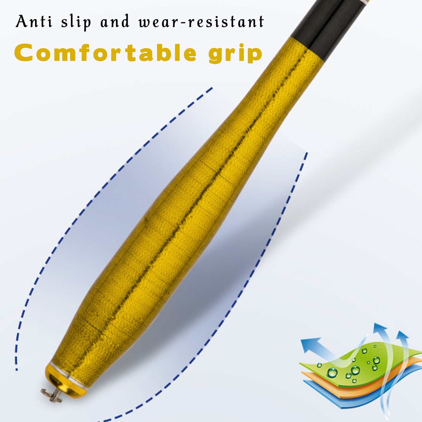 Fishing Rod Gold High Carbon Lightweight Ultra Hard 2.7M-6.3M