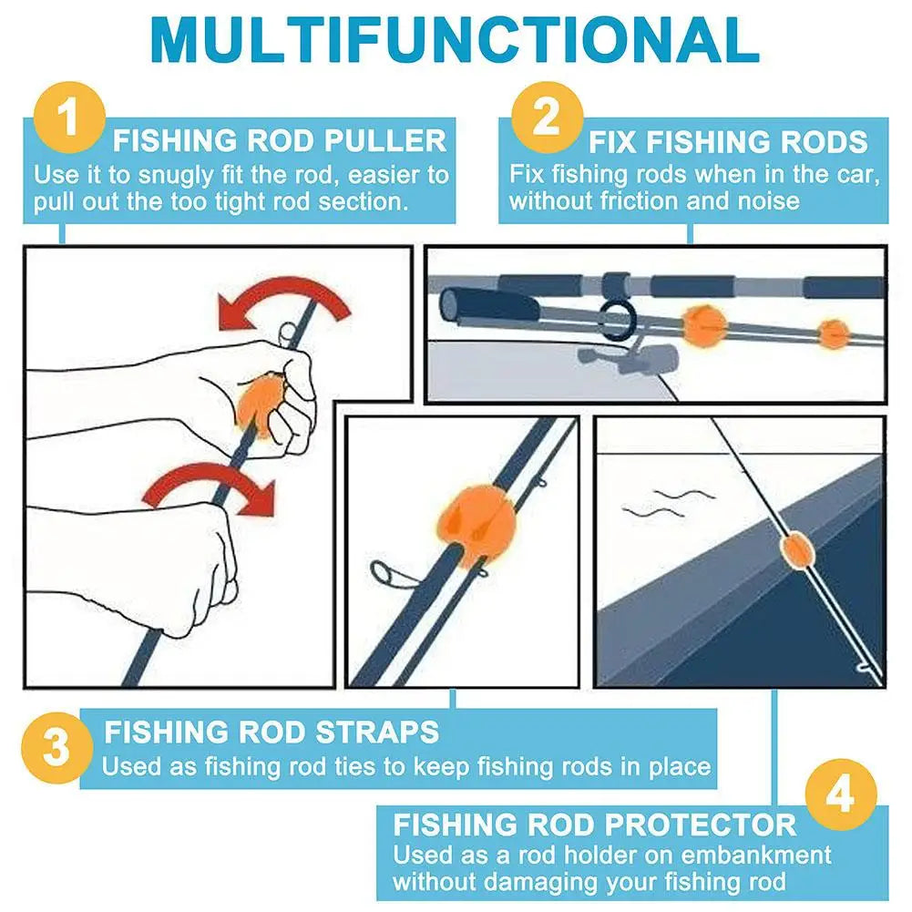 🎣 FlexiGrip Balls silicone fishing rod protectors - Set of 6 pieces