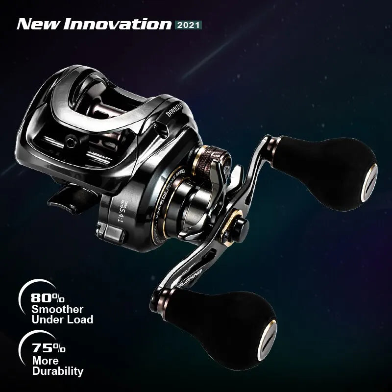 HIAW200 Baitcasting Reel – 9.5KG Max Drag, 12 Bearings, Adjustable Magnetic Brake, High-Precision Gear System