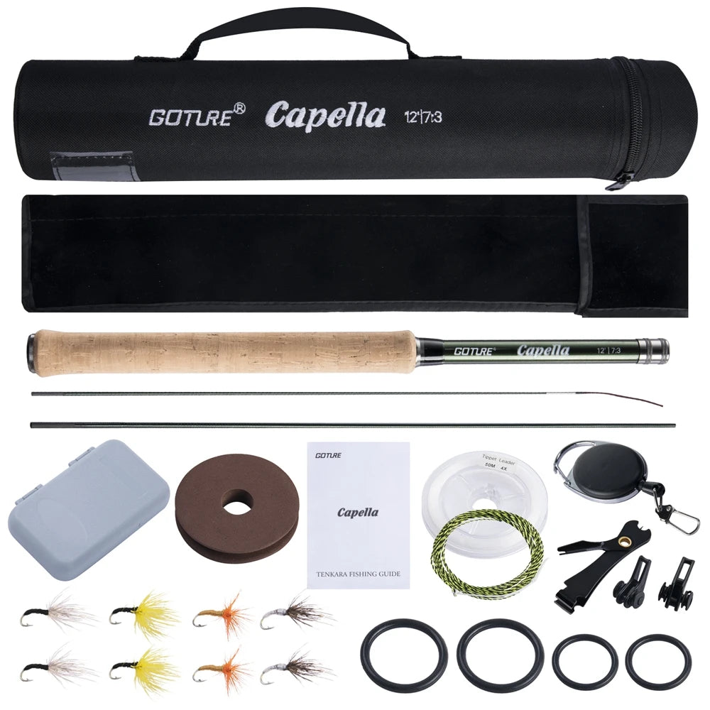 Goture Tenkara Fly Fishing Rod Combo - 3.6m Ultralight Carbon Fiber Set π£