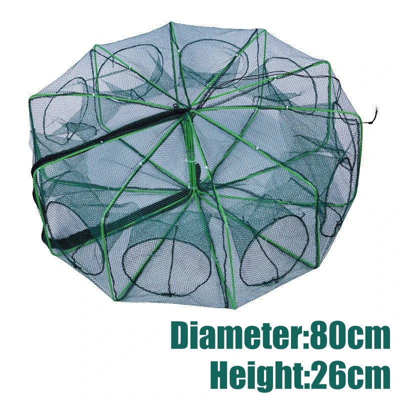 š¦ ProFold⢠Foldable Nylon Fishing Trap Net ā 6/8/10/12 Holes for Crayfish, Crab, Shrimp & More š£