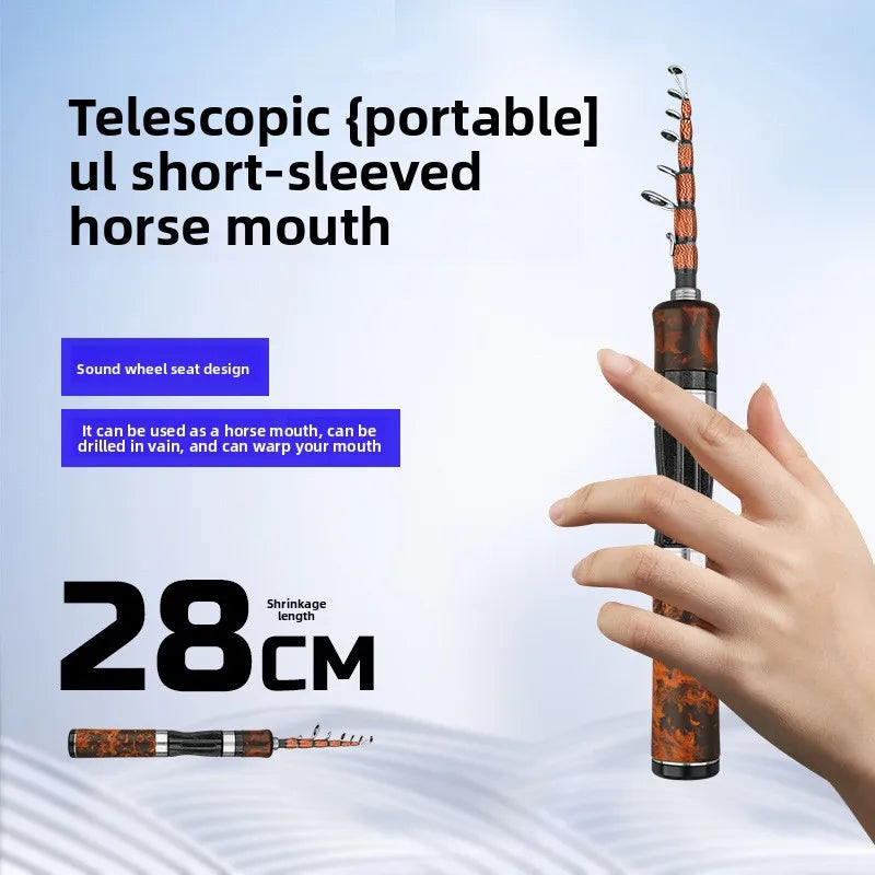 Telescopic Carbon Fiber Fishing Rod 1.5–1.8m | Portable Ultralight Spinning & Casting Pole 🎣