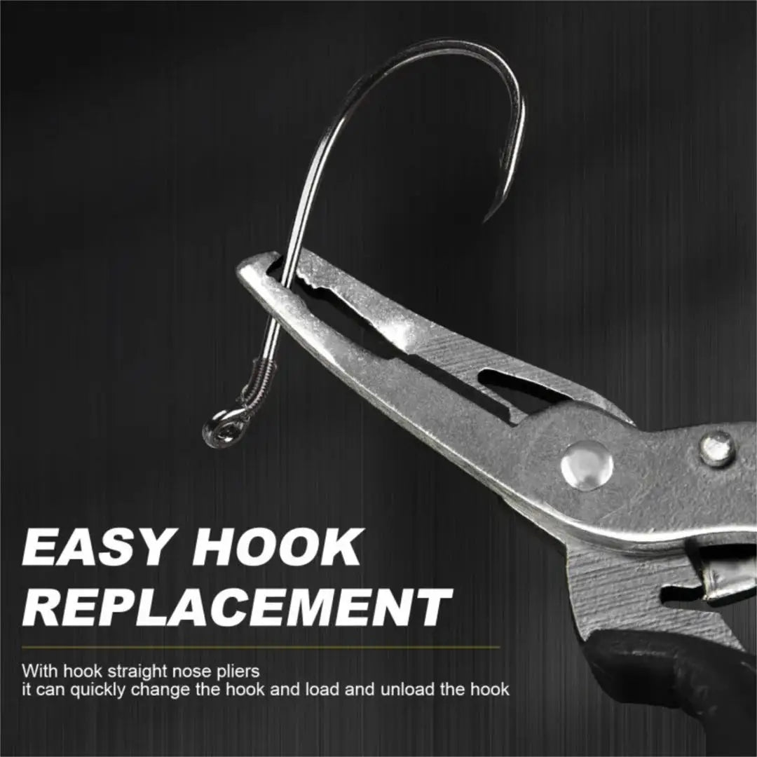 Multifunctional Fishing Pliers – Curved Mouth, Line Cutter, Hook Remover & Coil Opener 🐟✂️
