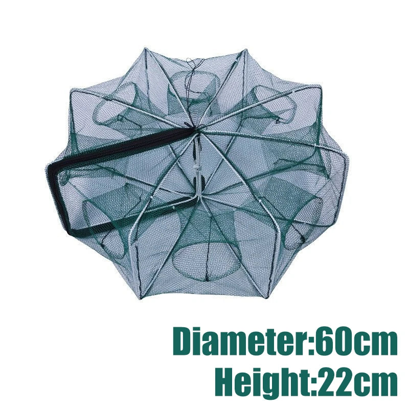 š¦ ProFold⢠Foldable Nylon Fishing Trap Net ā 6/8/10/12 Holes for Crayfish, Crab, Shrimp & More š£