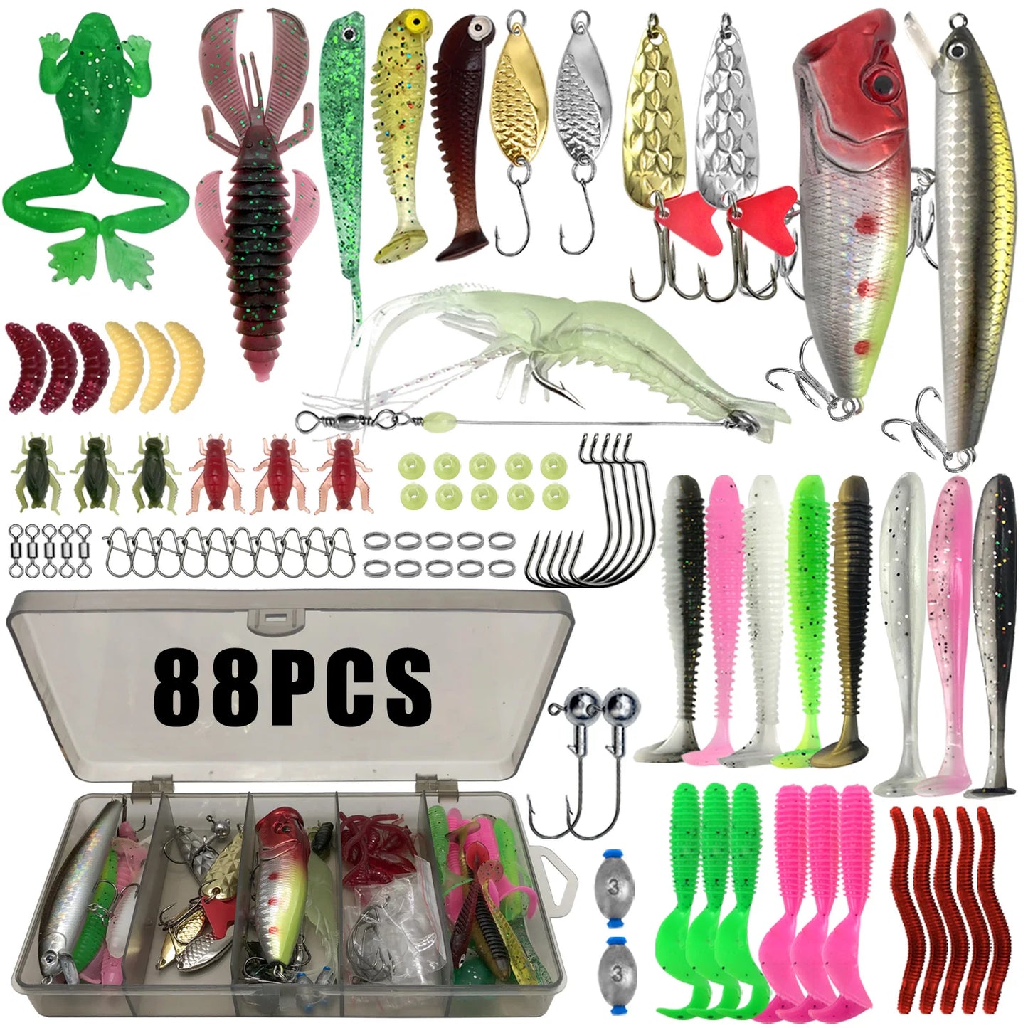 Best Multi-Lure Fishing Kit – Complete 86/88/136/149/366pcs Tackle Box for Bass, Pike & Trout