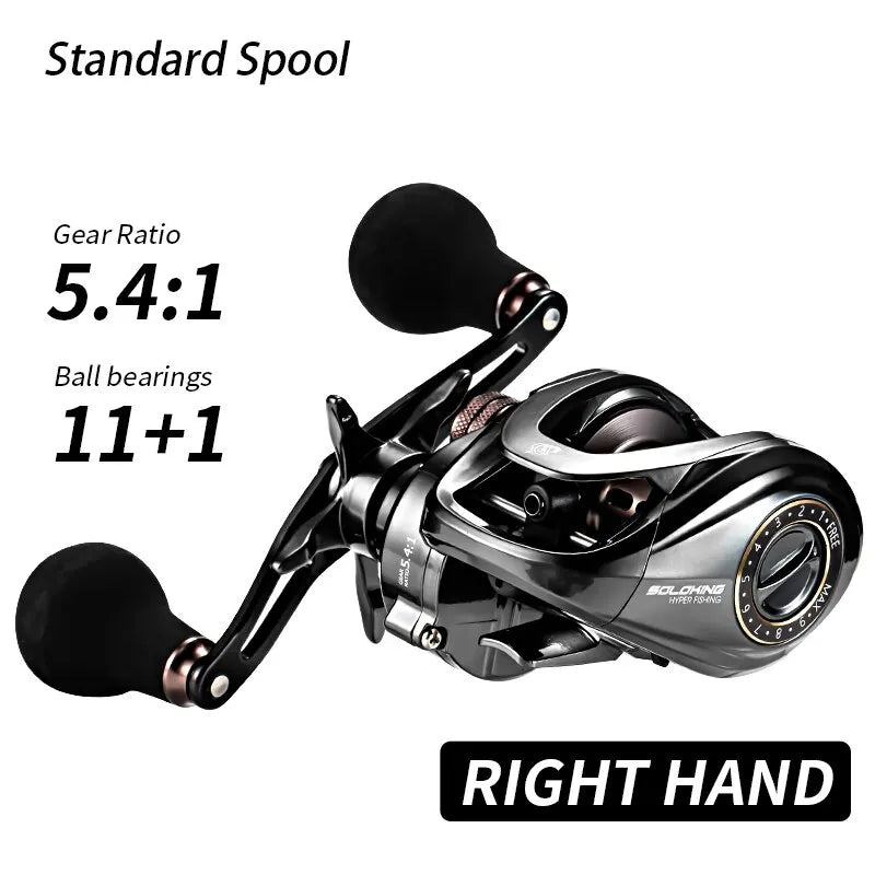 HIAW200 Baitcasting Reel – 9.5KG Max Drag, 12 Bearings, Adjustable Magnetic Brake, High-Precision Gear System