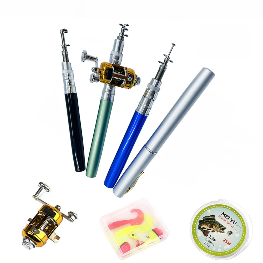 fish everywhere pocket pen style fishing rod and reel kit Pocket Fishing Kit: Telescopic Mini Pen Fishing Rod And Reel Combo π β Fishcampvietnam