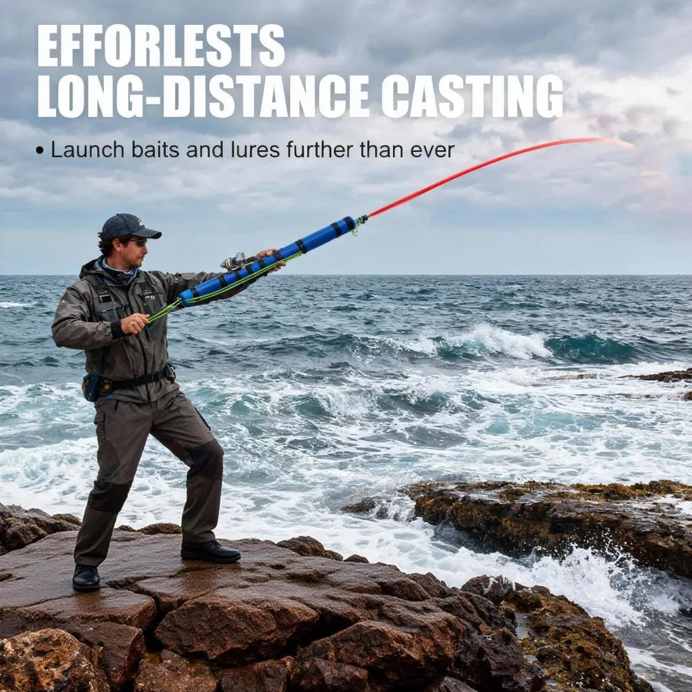 🎣 Portable Slingshot Fishing Rod with Reel – Compact Catapult Casting Rod for Bass, Trout & Catfish (Saltwater & Freshwater)