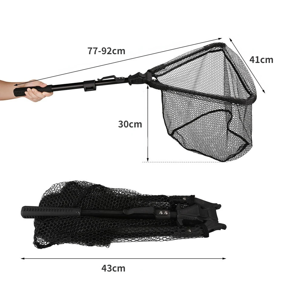 best fold up fishing pole 190cm 92cm 55cm π£ Telescopic Landing Net Folding Fishing Pole Extendin β Fishcampvietnam