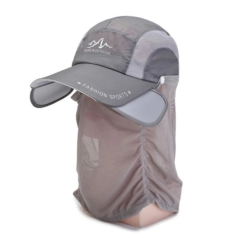 360° Portable Fishing Sun Hat – UV Protection Wide Brim Hat with Detachable Neck Flap for Fishing, Hiking & Outdoor Adventures