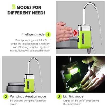 Portable 3-in-1 Mini Oxygen Pump with USB Charging & LED Lighting for Outdoor Fishing 🎣💡