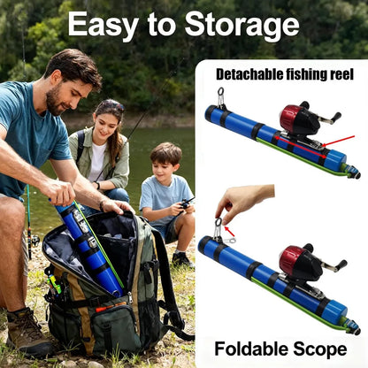 🎣 Portable Slingshot Fishing Rod with Reel – Compact Catapult Casting Rod for Bass, Trout & Catfish (Saltwater & Freshwater)