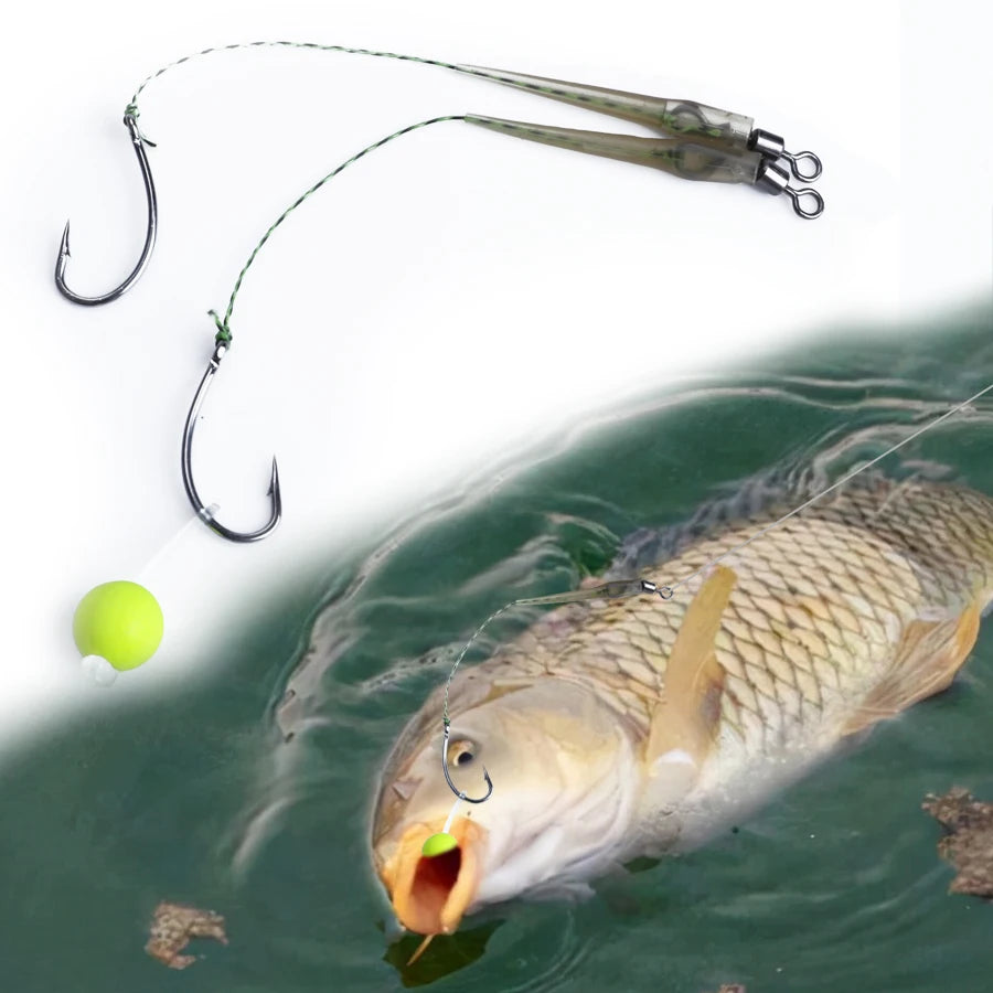 5Pcs European Carp Fishing Hooks with Floats - Premium Bait Tackle for Carp Fishing