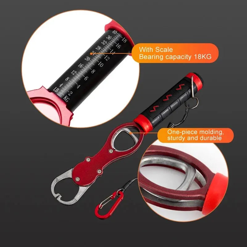 Premium Aluminum Alloy Fishing Lip Gripper with Built-In Weight Scale