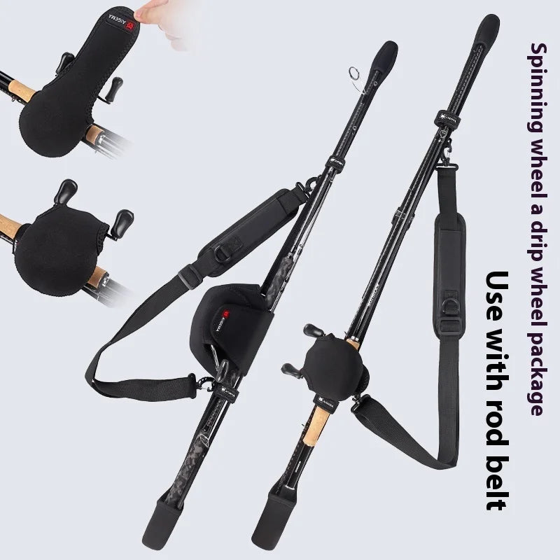 Lightweight Portable Fishing Rod Bag – Protective Cover with Bundling Strap for Lure Rods, Travel & Bicycle Fishing