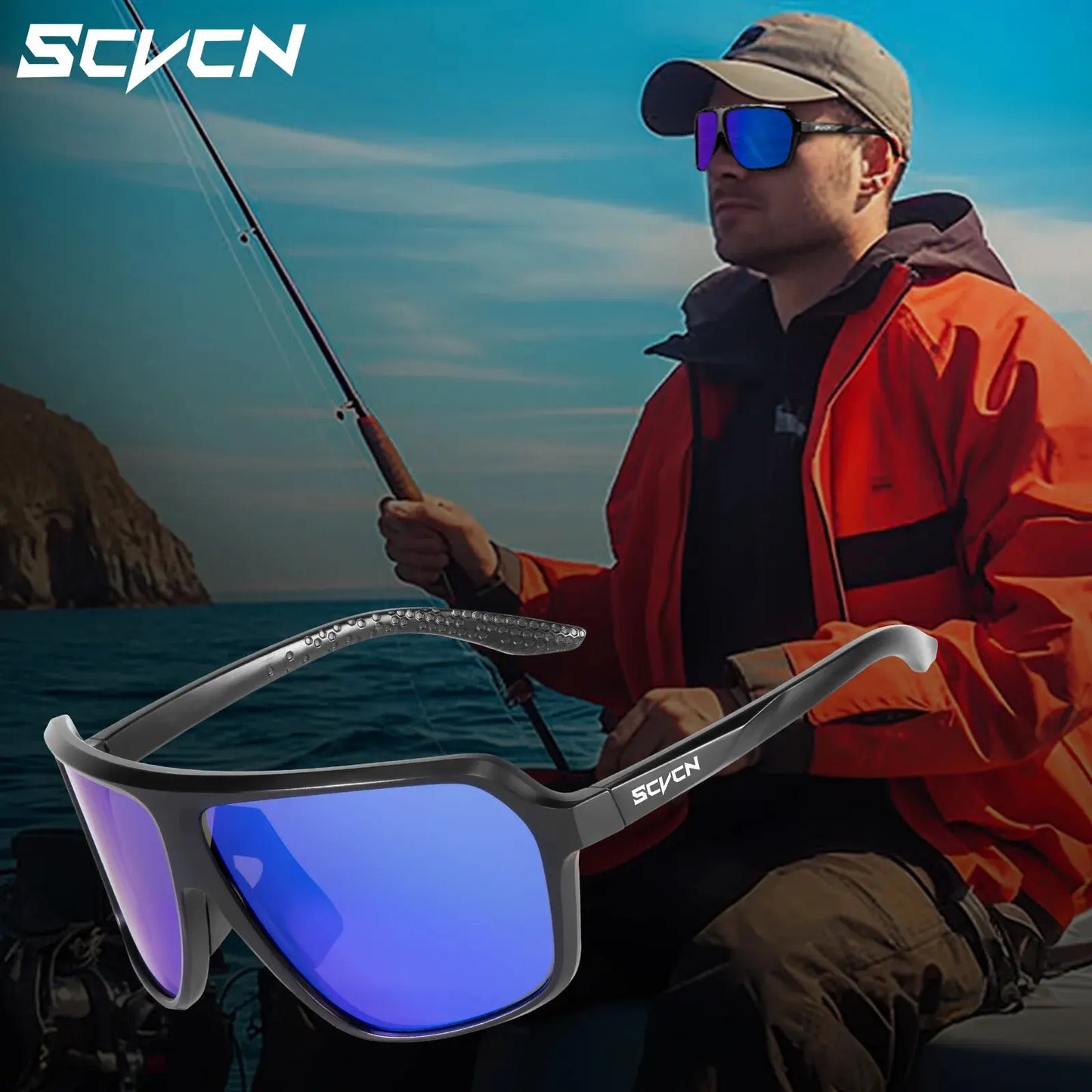 🕶️ SCVCN Fishing Sunglasses Square Polarized UV400 Fishing Glasses For Men Women