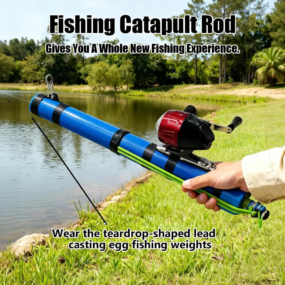 🎣 Portable Slingshot Fishing Rod with Reel – Compact Catapult Casting Rod for Bass, Trout & Catfish (Saltwater & Freshwater)