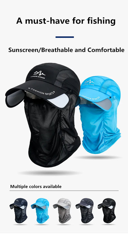 360° Portable Fishing Sun Hat – UV Protection Wide Brim Hat with Detachable Neck Flap for Fishing, Hiking & Outdoor Adventures
