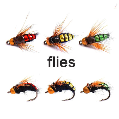 🐟 Ultimate Brass Bead Head Nymph Fly Fishing Lures - Fast Sinking Trout Bait (5/10pcs) 🎣