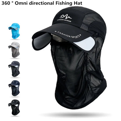 360° Portable Fishing Sun Hat – UV Protection Wide Brim Hat with Detachable Neck Flap for Fishing, Hiking & Outdoor Adventures