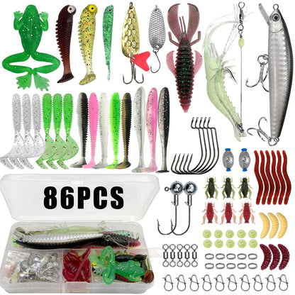 Best Multi-Lure Fishing Kit – Complete 86/88/136/149/366pcs Tackle Box for Bass, Pike & Trout