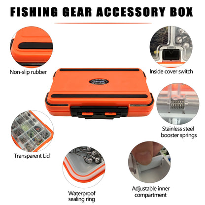 🎣 Premium 170–410PCS Professional Fishing Kit with Tackle Box – Hooks, Sinkers & Swivels for Bass, Trout & Saltwater Fishing