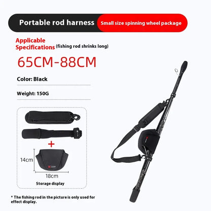 Lightweight Portable Fishing Rod Bag – Protective Cover with Bundling Strap for Lure Rods, Travel & Bicycle Fishing