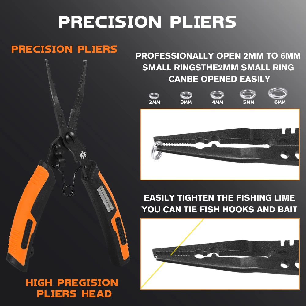 crimping fishing hooks Multifunction Fishing Pliers with Teflon Coating – Split Ring, Hook Re – Fishcampvietnam