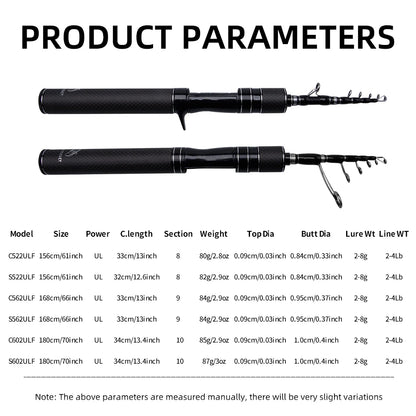 Ultralight Telescopic Fishing Rod – Compact & Portable Travel Rod 🎣
