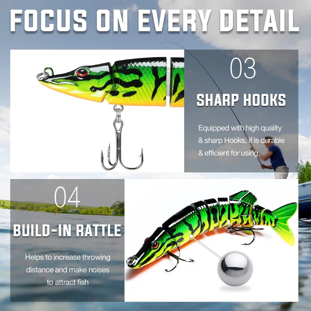 ANFS Fishing Lures for Bass Trout Multi Jointed Swimbaits Slow Sinking – Fishcampvietnam